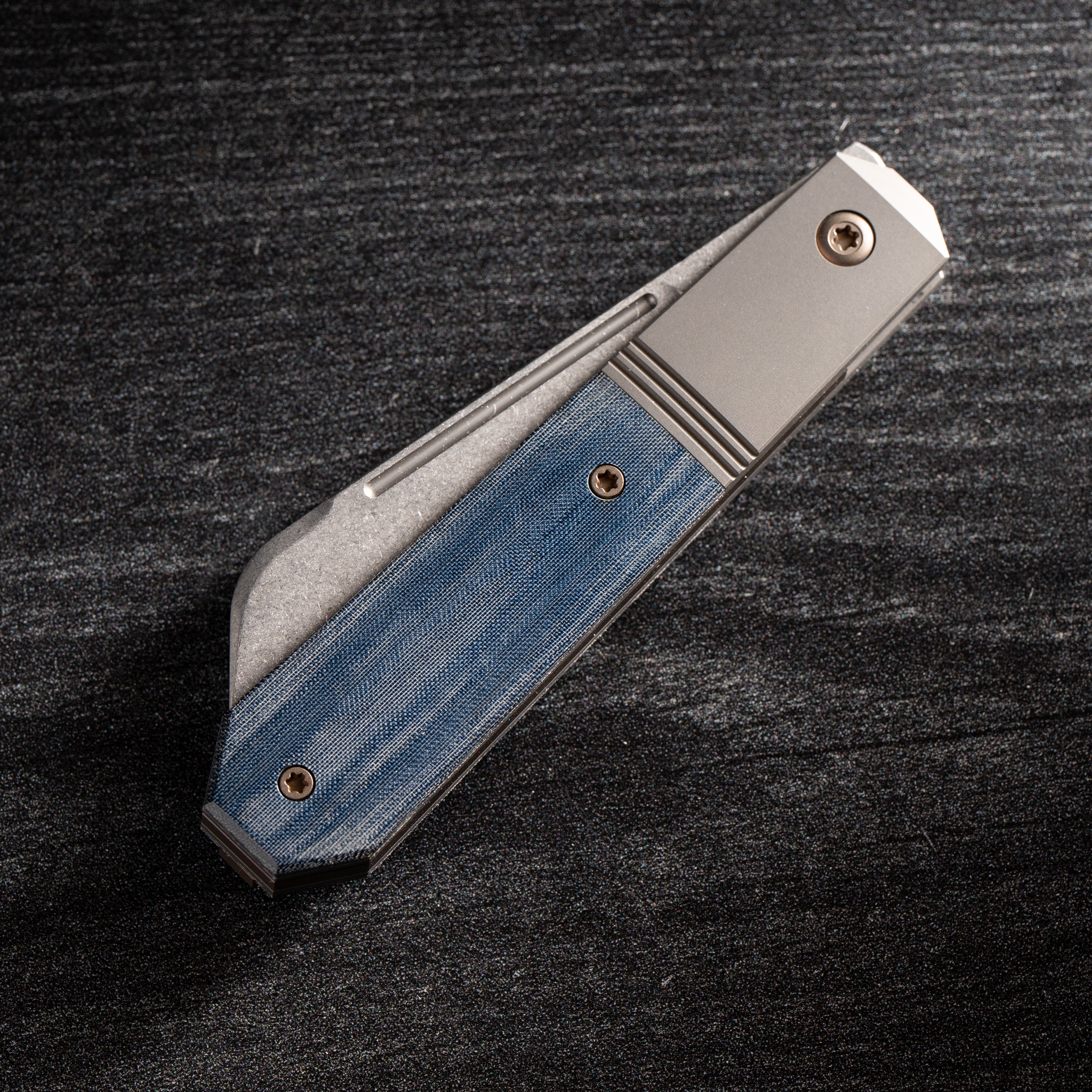 After Hours Jack - Blue Linen Micarta Stonewash