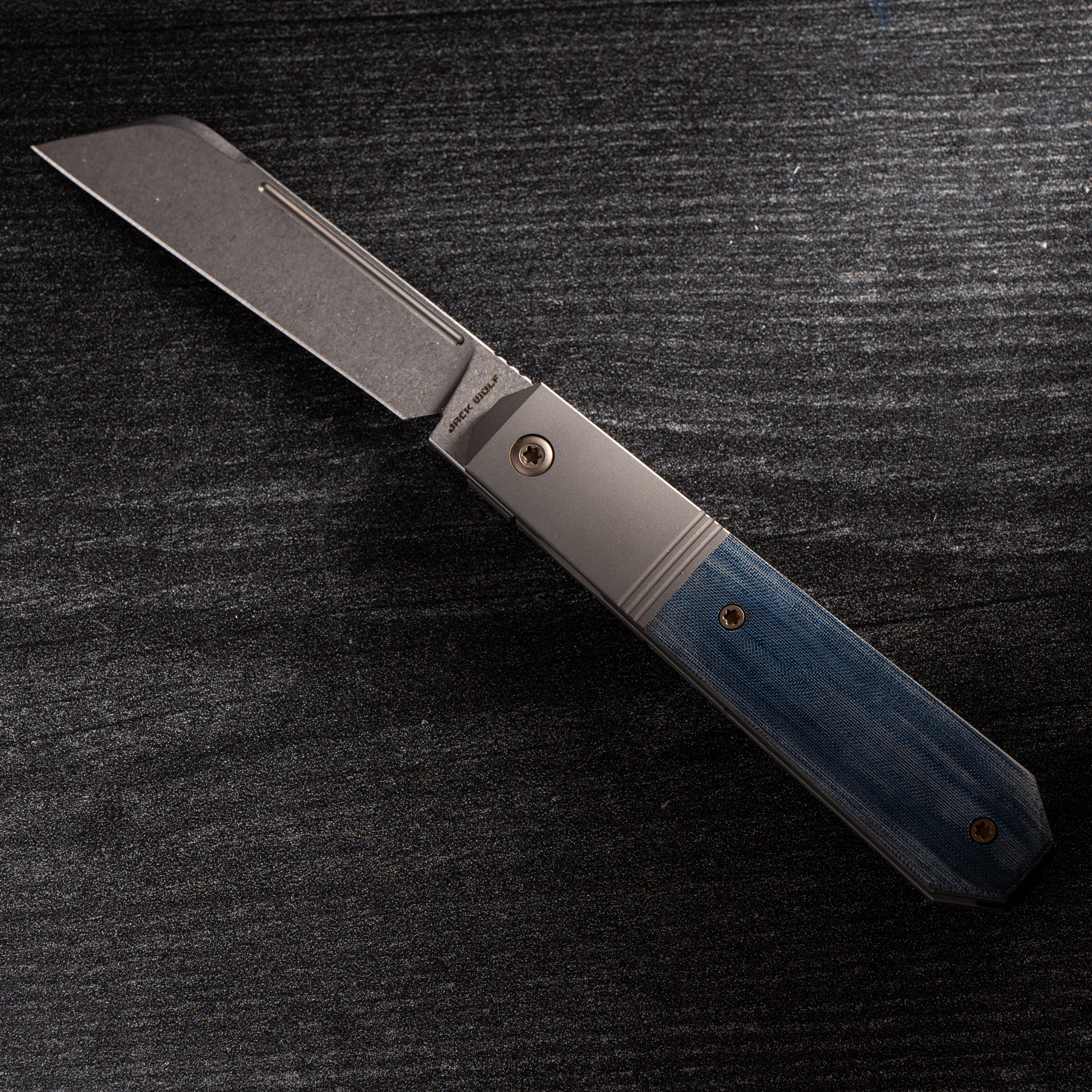 After Hours Jack - Blue Linen Micarta Stonewash