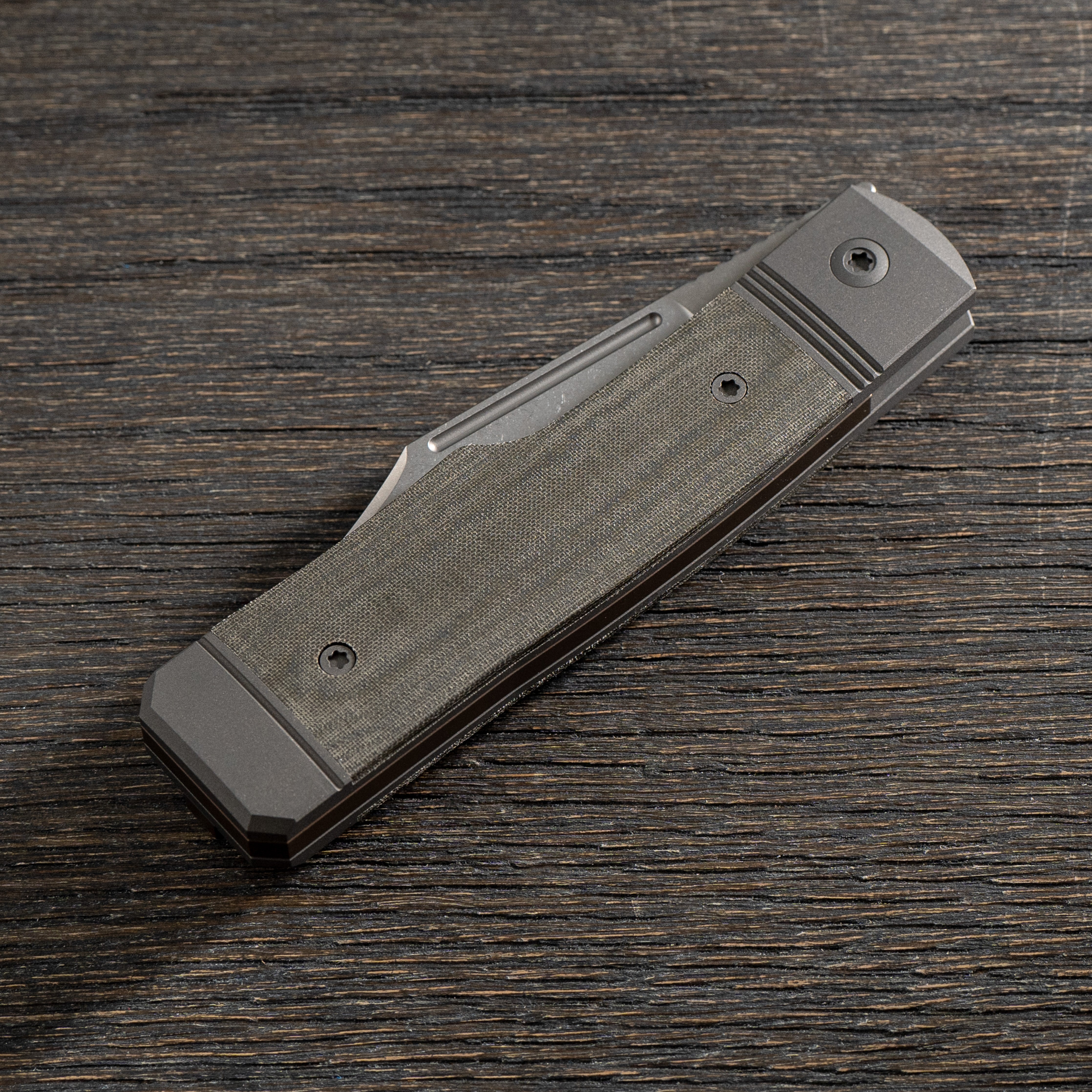 Gunslinger Jack - Green Linen Micarta Stonewash