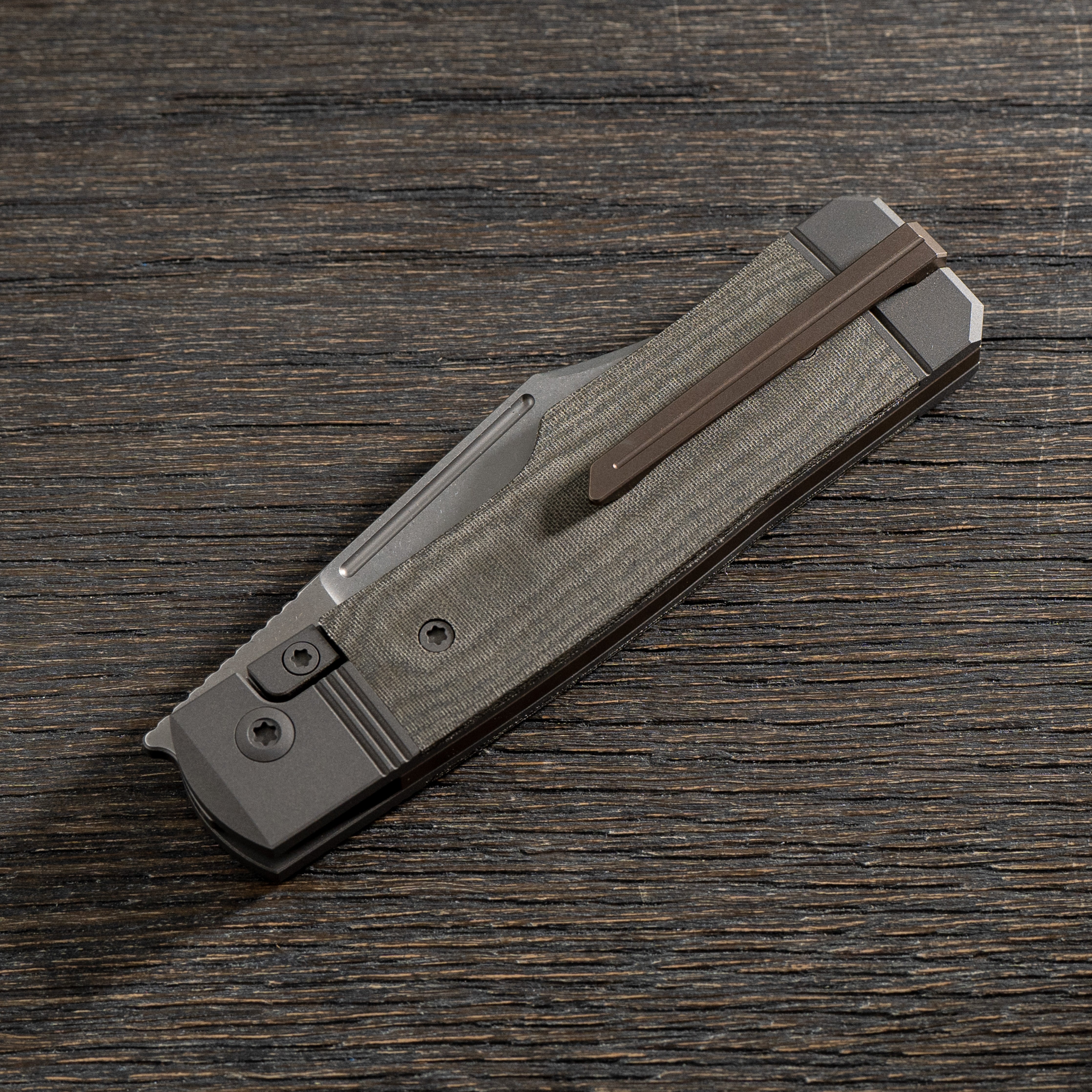 Gunslinger Jack - Green Linen Micarta Stonewash