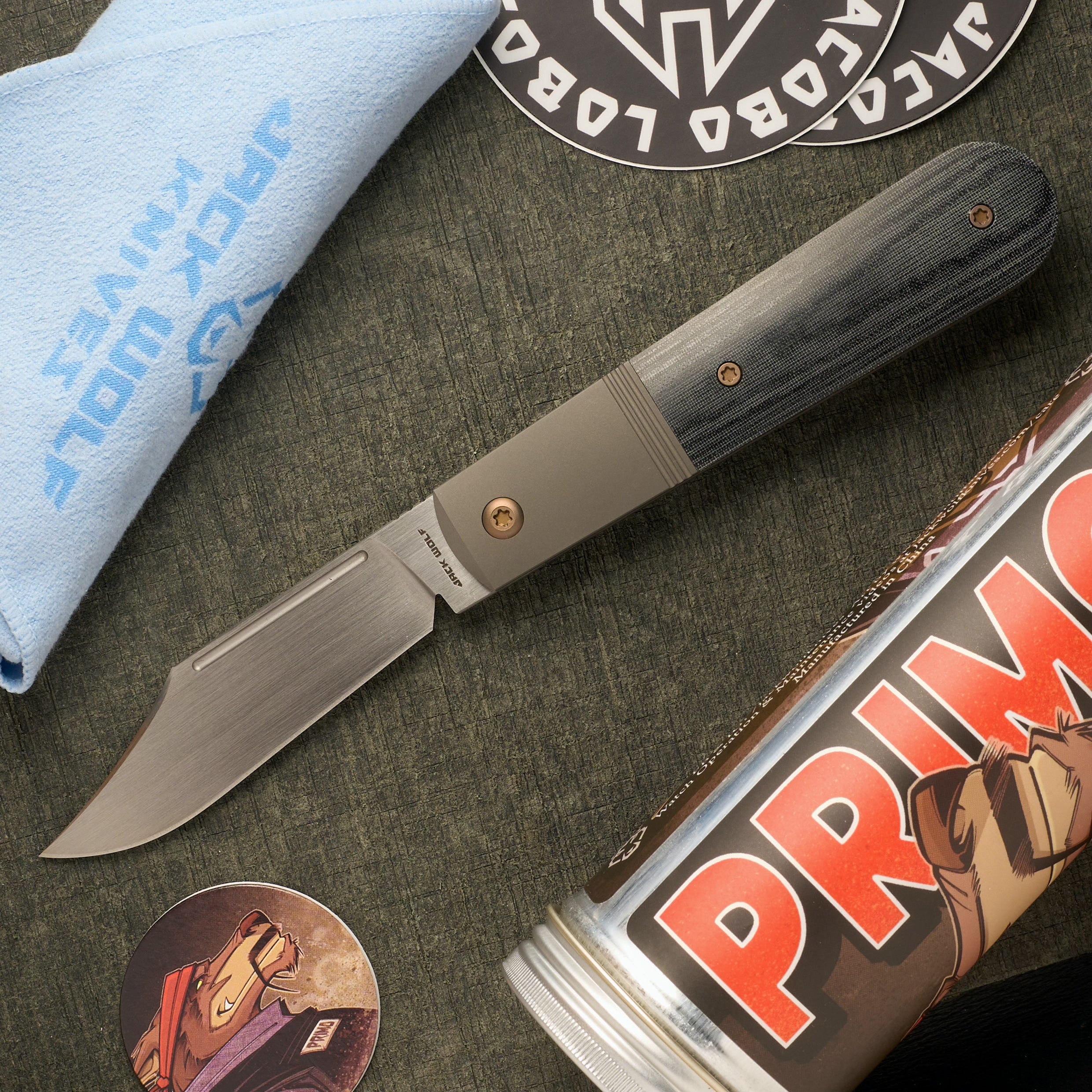 Primo Jack - Black Linen Micarta Hand Satin